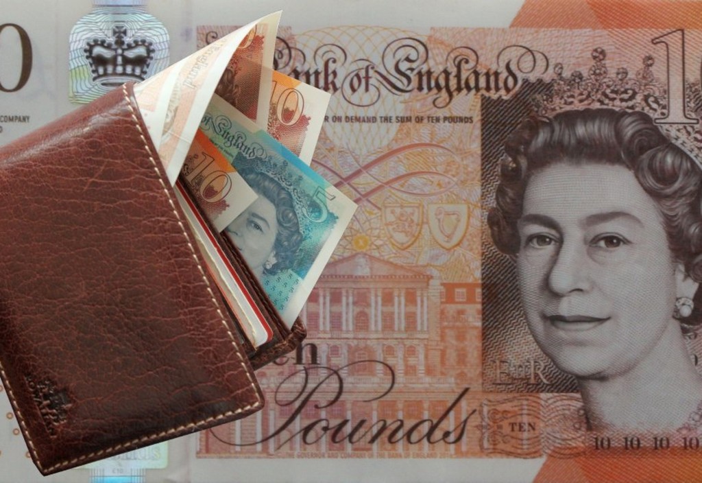 wallet, money, pound
