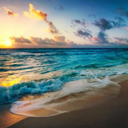 beach, sun, evening