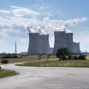 Nuclear power plant under the blue sky