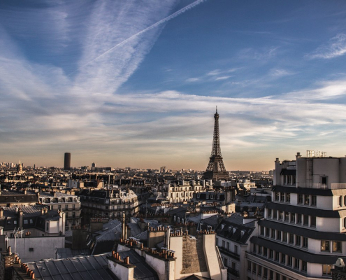 paris, eiffel tower, roof