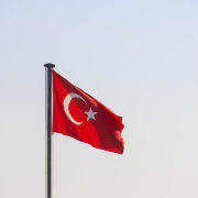 raised Turkey flag during daytime