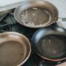 black frying pan on stove
