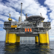 Clouds over offshore platform
