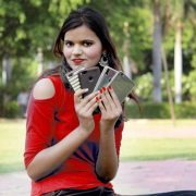 girl with mobile, mobile advertise, mobile image