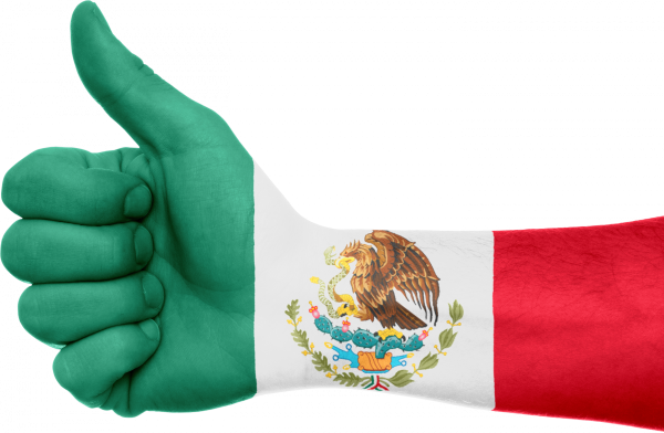mexico, flag, hand