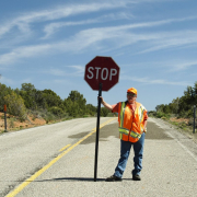 flagman, human, person