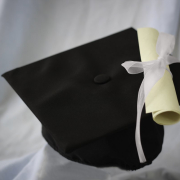 graduation, scroll, cap