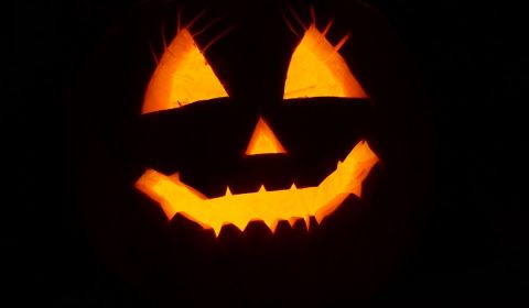 pumpkin, halloween, illuminated
