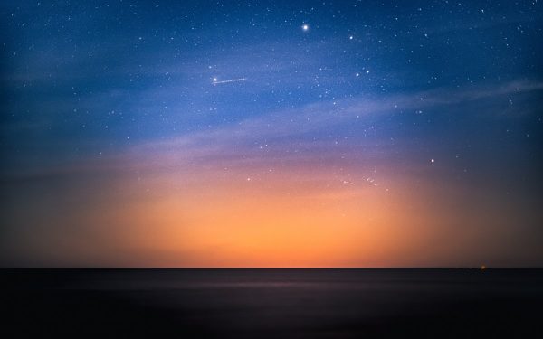 Stars above the dark Baltic Sea.