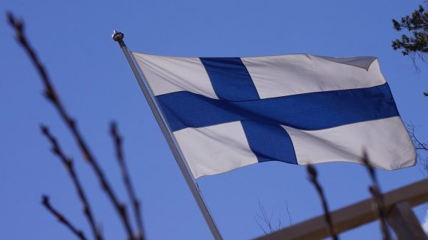 finnish flag, blue cross flag, flagpole