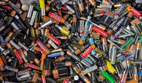 Batteries collected for recycling