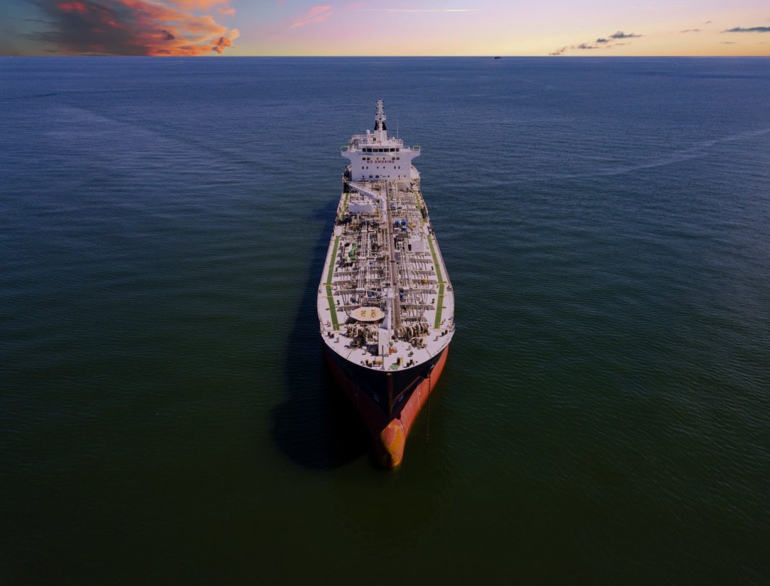 Drone photography of an oil tanker at sea