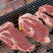neck, pork belly, grilled