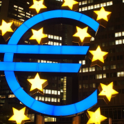 Euro in front of European Central Bank in Frankfurt