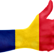 romania, flag, hand