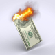 dollar, 100 dollar bill, dollar burning
