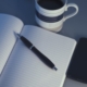 in a working environment, notebook, desk