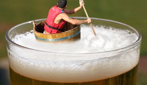 beer, afloat, drifting