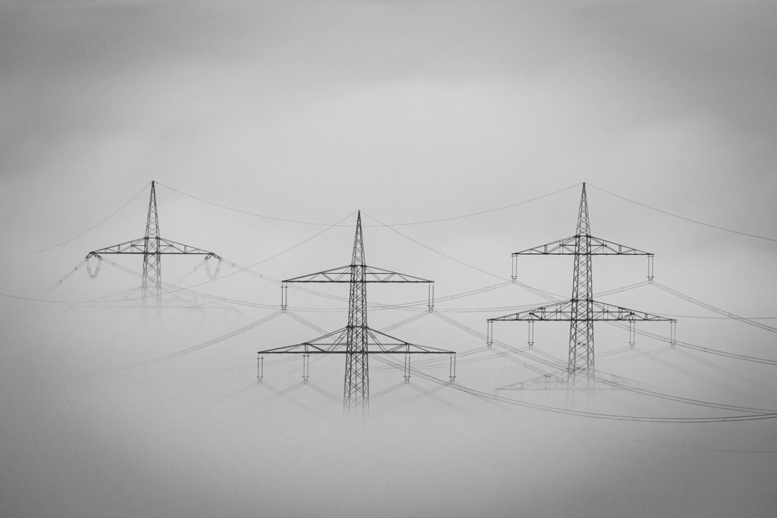 fog, landscape, electricity