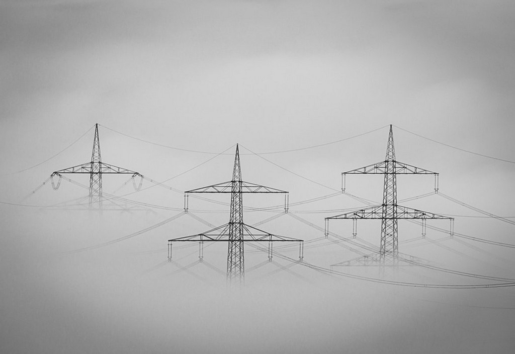 fog, landscape, electricity