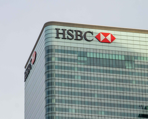 Hsbc building in close up shot