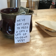 tip jar, coffeeshop, tips
