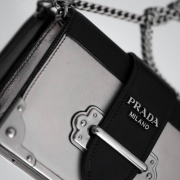 black and white leather bag