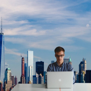 man, notebook, new york