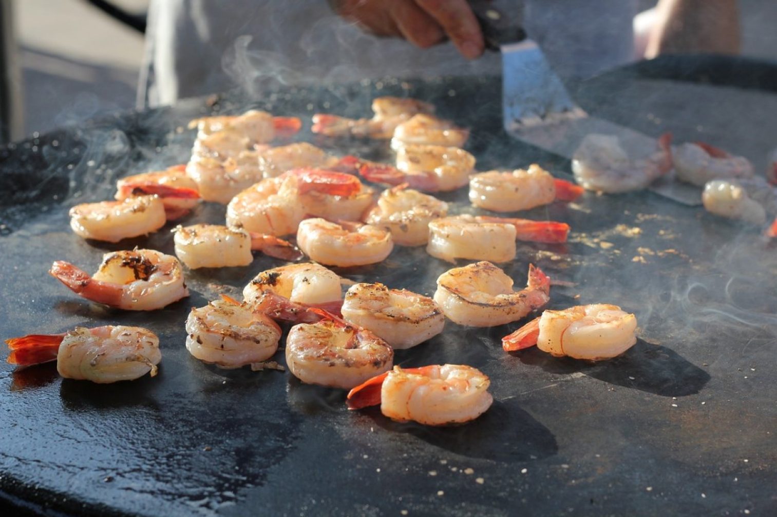 shrimp, cooking, food