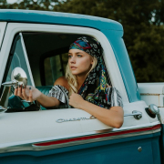 woman, truck, vehicle