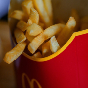 French fries on red and yellow box