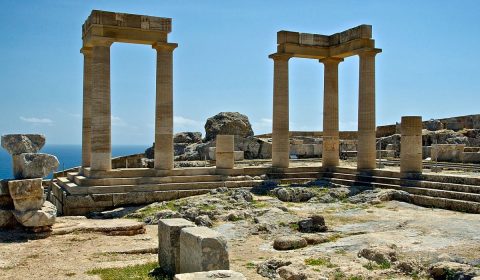 rhodes, greece, temple of athena