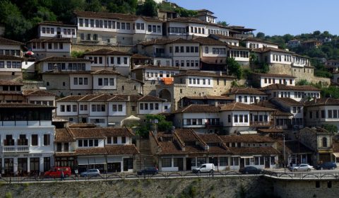 Known as the 'city of a thousand windows,' Berat unveils its rich heritage and architectural splendor, with this sculpture serving as a poignant symbol of the city's historical significance.