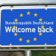 germany, place-name sign, border