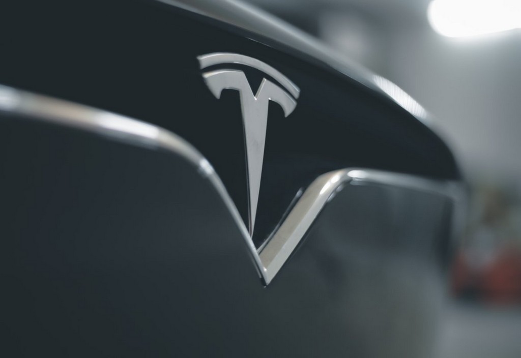 Tesla logo sign