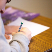 person using pencil