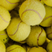 A close up shot of tennis balls