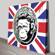 monkey_hor-flag-square-canvas-print Monkey Hor Flag Square Canvas Print