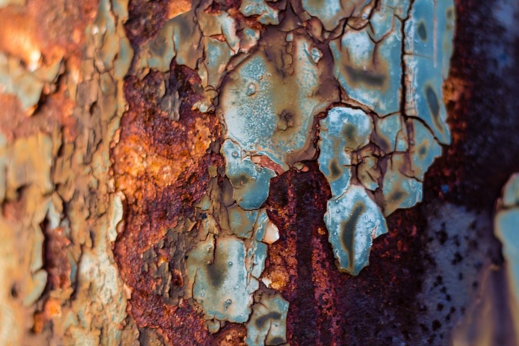 rusty, wall, decay
