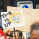 TIME IS UP. Global climate change protest demonstration strike - No Planet B - 09-20-2019