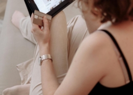 Woman online shopping