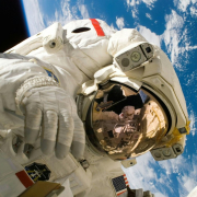 American astronaut in space