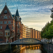 hamburg, speicherstadt, channel