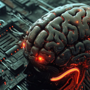 robot, brain, thinking