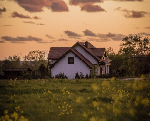 house, meadow, grass