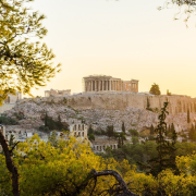 athens, sunset, acropolis