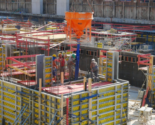 construction site, construction workers, work