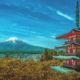 japan, pagoda, fuji