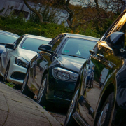 cars, road, parked cars