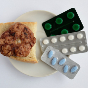 health, pills, junk food